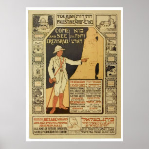 Póster Cartel de viaje de Israel palestino