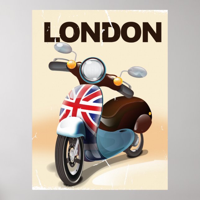 Póster Cartel de viaje de jack scooter union de Londres (Frente)