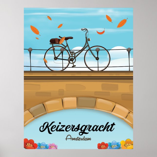 Póster Cartel de viaje de Keizersgracht Canal Amsterdam (Frente)