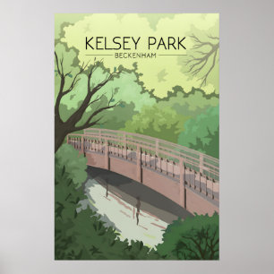 Póster Cartel de viaje de Kelsey Park Londres