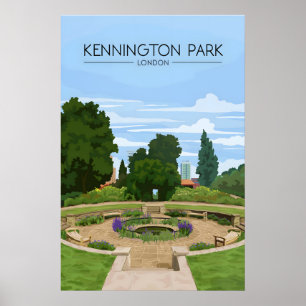 Póster Cartel de viaje de Kennington Park Londres
