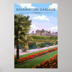 Póster Cartel de viaje de Kensington Gardens Londres