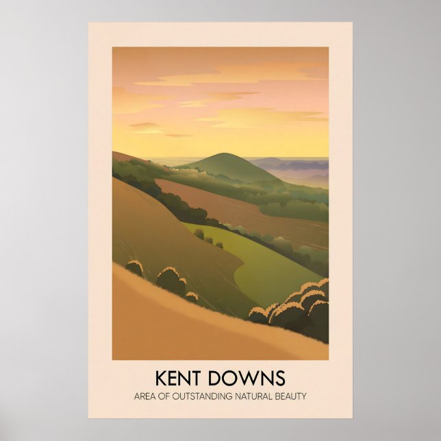 Póster Cartel de viaje de Kent Downs AONB (Frente)
