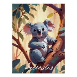 Póster Cartel de viaje de koala de Australia