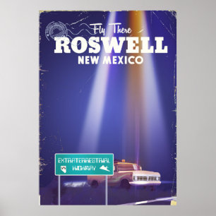 Póster cartel de viaje de la autopista extraterrestre de