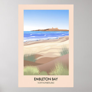 Póster Cartel de viaje de la bahía de Embleton Northumber