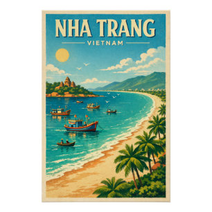 Póster Cartel de viaje de la ciudad de Nha Trang, Vietnam