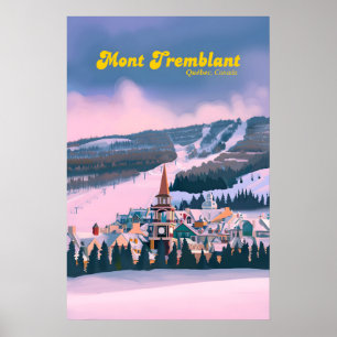 Póster Cartel de viaje de la estación de esquí Mont Tremb