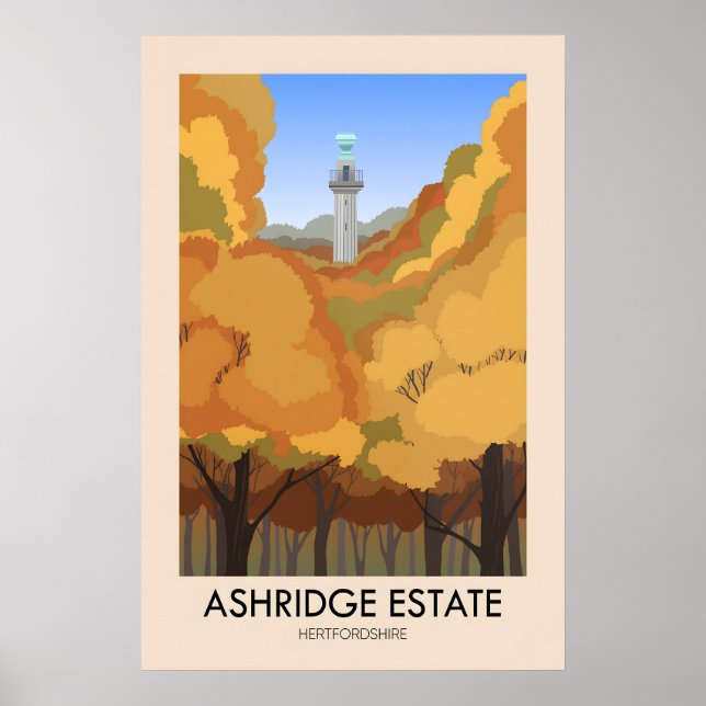 Póster Cartel de viaje de la finca Ashridge (Frente)