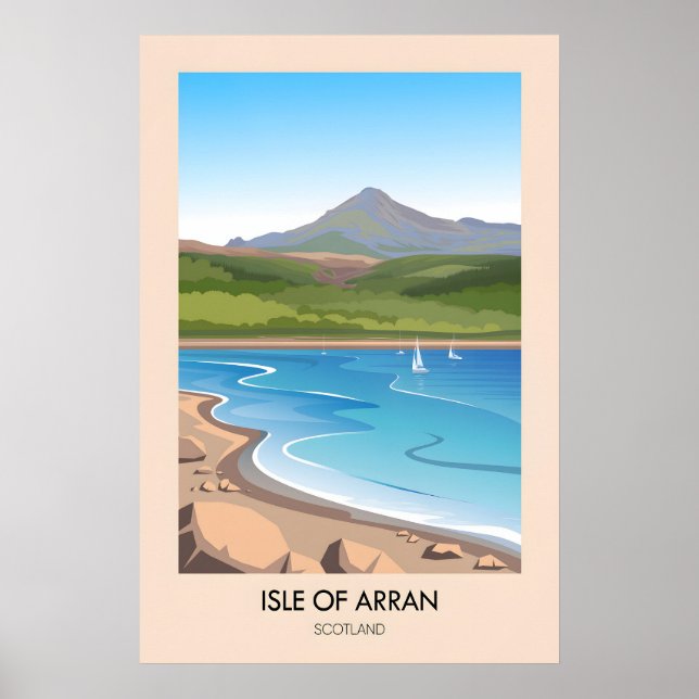 Póster Cartel de viaje de la Isla de Arran Escocia (Frente)
