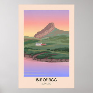 Póster Cartel de viaje de la Isla de Eigg Escocia