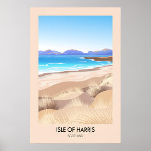Póster Cartel de viaje de la Isla de Harris Escocia