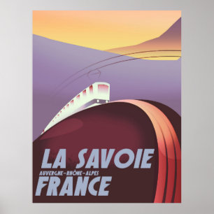 Póster Cartel de viaje de La Savoie Auvergne-Rhône-Alpes.
