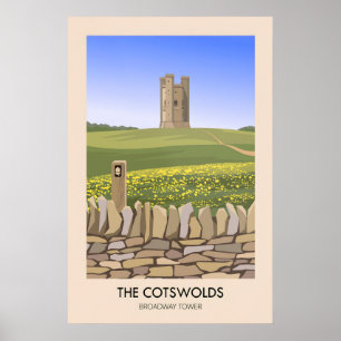 Póster Cartel de viaje de la Torre Broadway de Cotswolds