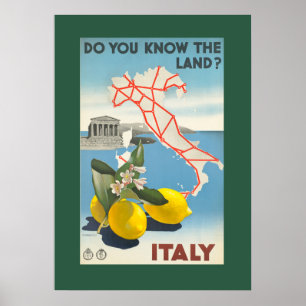 Póster Cartel de Viaje de la Vieja Italia