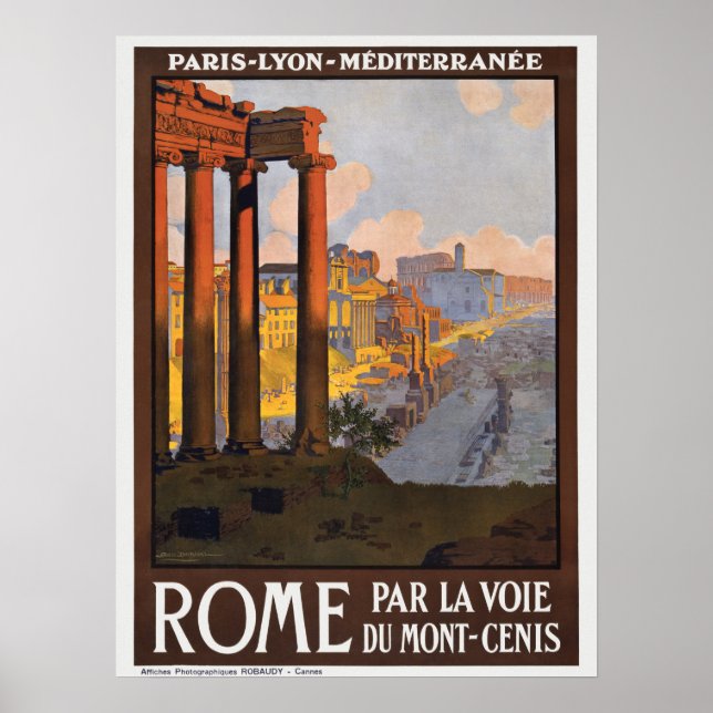 Póster Cartel de Viaje de la Vieja Italia (Frente)