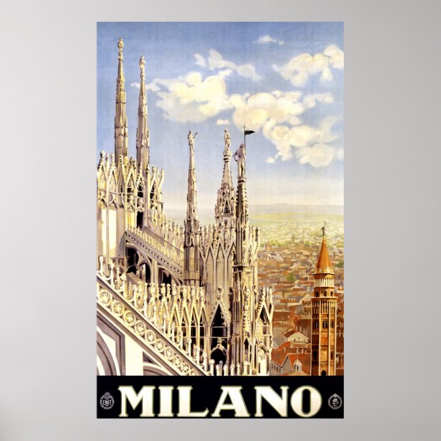 Póster Cartel de viaje de la Vieja Italia de 1920 (Frente)