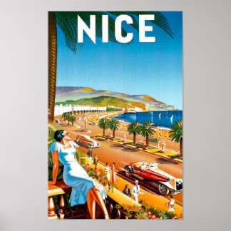 Póster Cartel de viaje de la Vieja Niza Francia