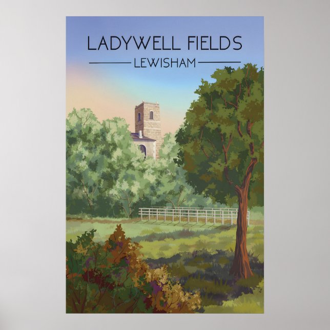 Póster Cartel de viaje de Ladywell Fields Londres (Frente)
