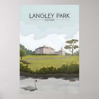 Póster Cartel de viaje de Langley Park Slough