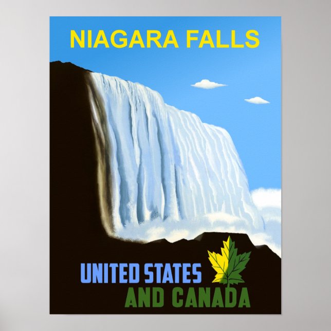 Póster Cartel de viaje de las Cataratas del Niágara (Frente)
