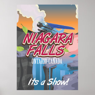 Póster Cartel de viaje de las Cataratas del Niágara Ontar