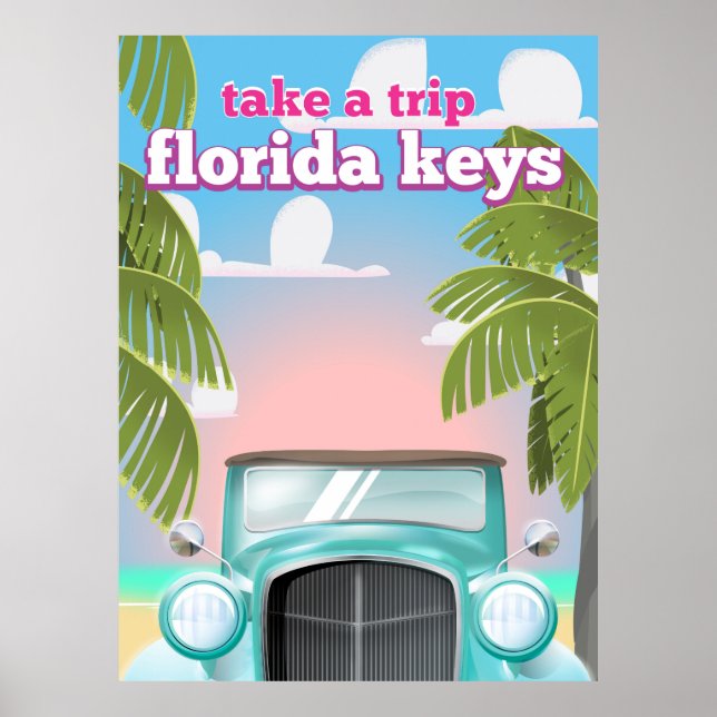 Póster Cartel de viaje de las Florida Keys (Frente)