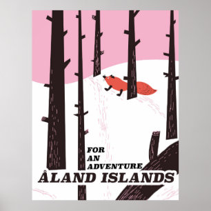 Póster Cartel de viaje de las Islas Åland, Finlandia