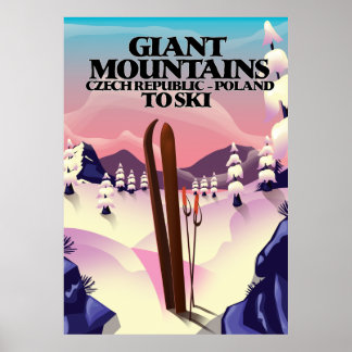Póster Cartel de viaje de las Montañas Gigantes de Poloni