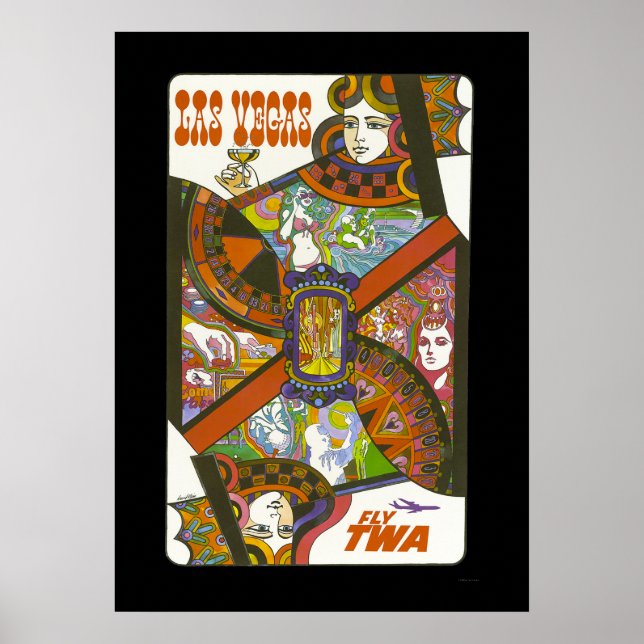 Póster Cartel de Viaje de Las Vegas (Frente)