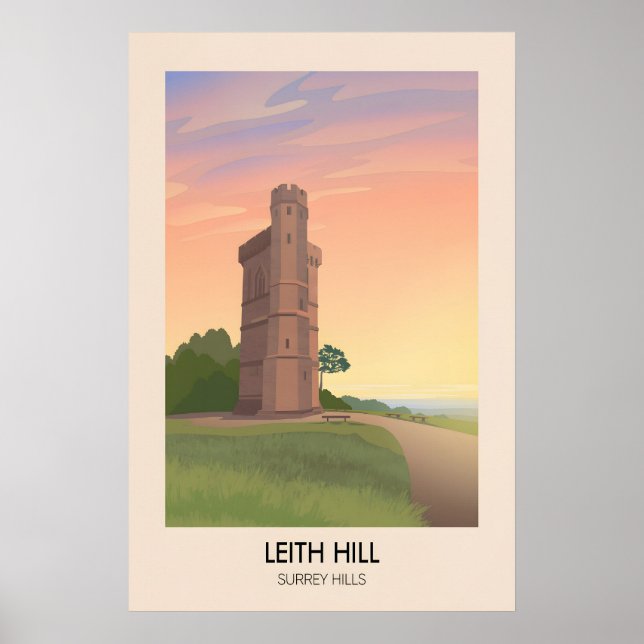 Póster Cartel de viaje de Leith Hill Surrey Hills (Frente)
