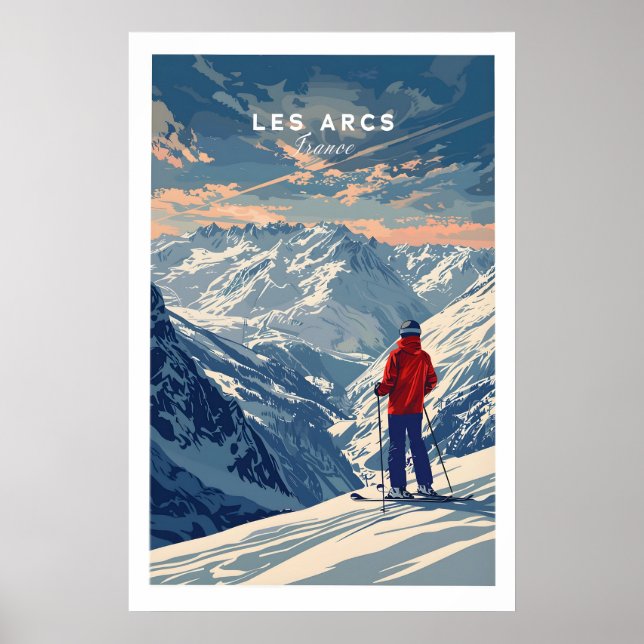 Póster Cartel de viaje de Les Arcs - Francia 1 (Frente)