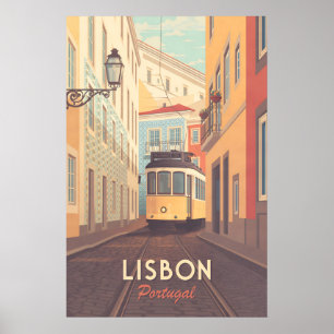 Póster Cartel de viaje de Lisboa Portugal