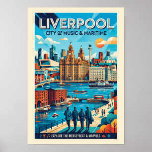 Póster Cartel de viaje de Liverpool