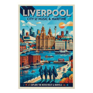 Póster Cartel de viaje de Liverpool