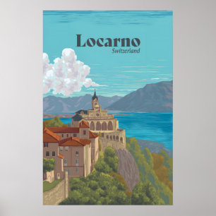 Póster Cartel de viaje de Locarno Suiza