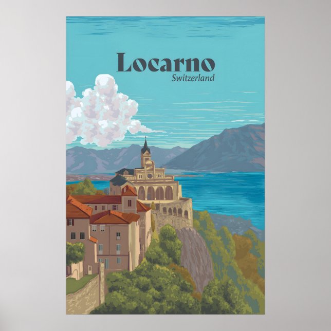 Póster Cartel de viaje de Locarno Suiza (Frente)