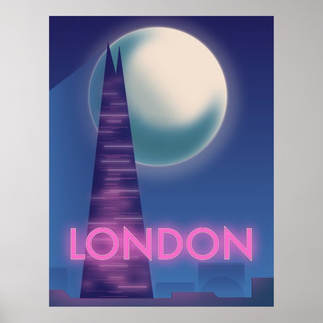 Póster Cartel de viaje de Londres Neon (Frente)
