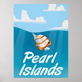 Póster Cartel de viaje de los peces tropicales de las isl