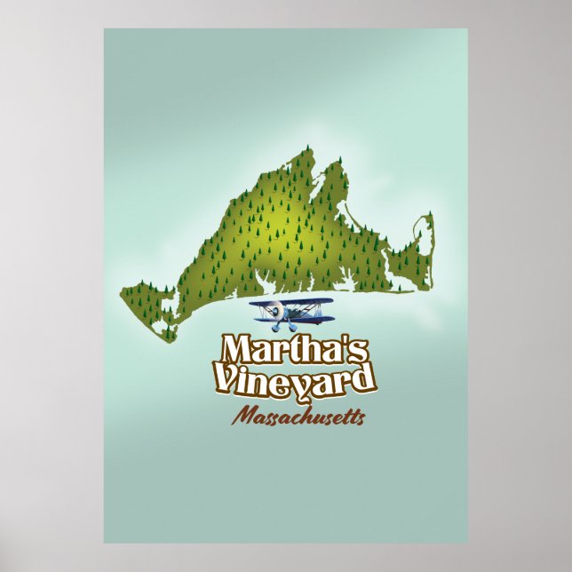 Póster Cartel de viaje de los viñedos de Martha en Massac (Frente)