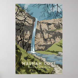 Póster Cartel de viaje de Malham Cove North Yorkshire