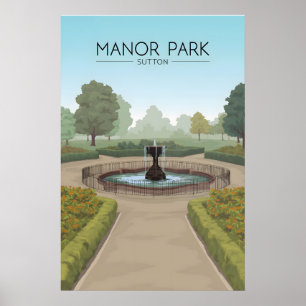 Póster Cartel de viaje de Manor Park Sutton