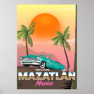 Póster Cartel de viaje de Mazatlán México