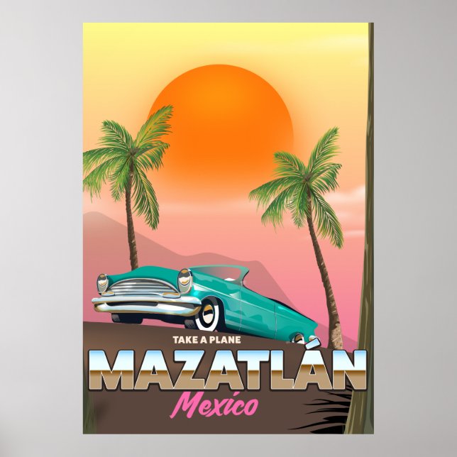 Póster Cartel de viaje de Mazatlán México (Frente)