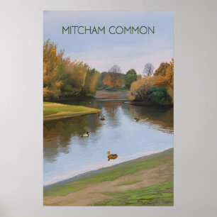 Póster Cartel de viaje de Mitcham Common Londres