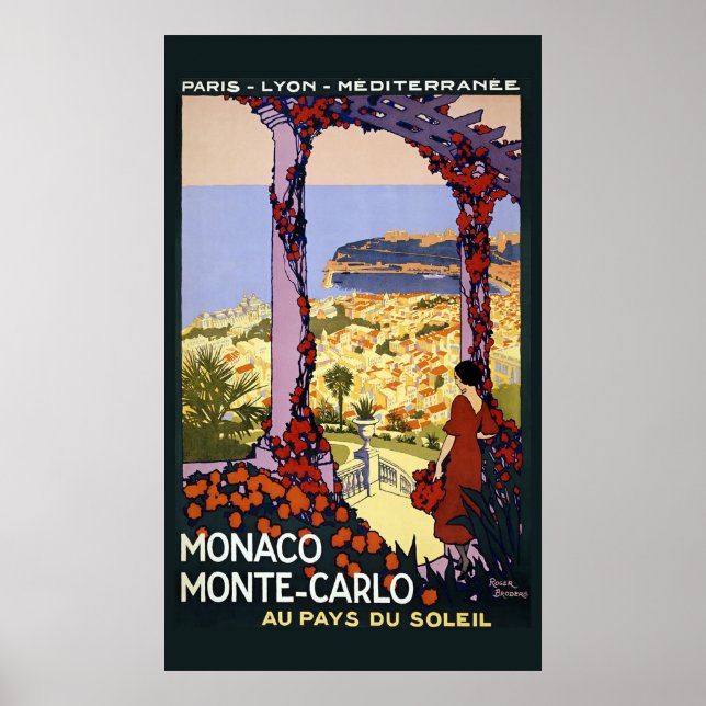 Póster Cartel de viaje de Mónaco Monte Carlo (Frente)