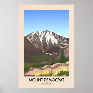 Póster Cartel de viaje de Monte Demócrata Colorado EE. UU