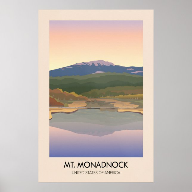 Póster Cartel de viaje de Mt Monadnock EE. UU. (Frente)