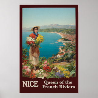 Póster Cartel de viaje de Niza, Francia
