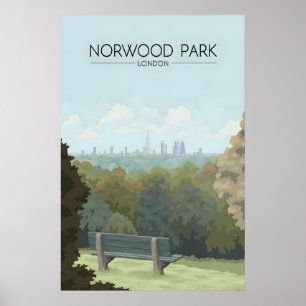 Póster Cartel de viaje de Norwood Park Londres